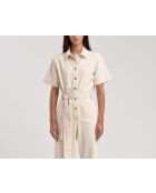 Tuta Jasinki in gabardine regolare ecru di cotone