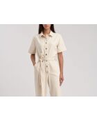 Tuta Jasinki in gabardine regolare ecru di cotone