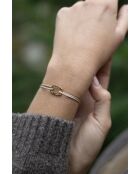 Gehamerde goud/wit vergulde platte schakelarmband van 16 mm