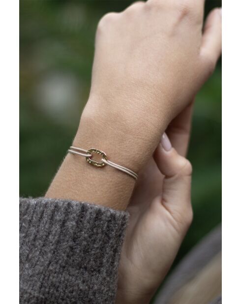 Gehamerde goud/wit vergulde platte schakelarmband van 16 mm