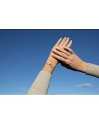 16 mm platte schakelarmband verguld gehamerd zilver/marineblauw