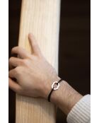 Bracciale Octagon 22mm argento/nero