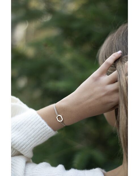 Octagon 16 mm gold/weiß plattiertes Armband