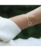 Octagon 16 mm gold/weiß plattiertes Armband