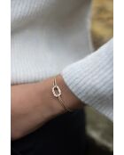 Gehämmertes vergoldetes 16-mm-Flachgliederarmband