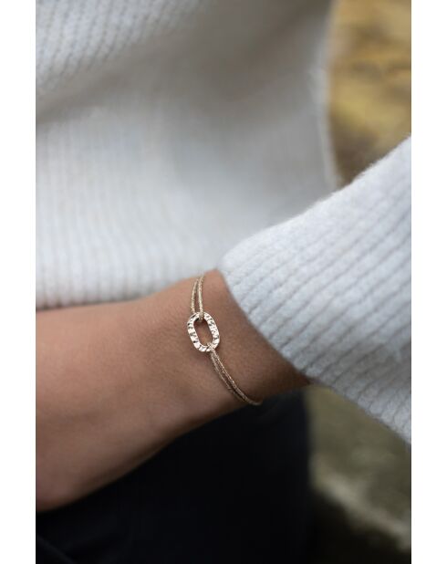 Gehamerde vergulde platte schakelarmband van 16 mm