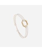 Bracelet Octogone 16mm plaqué doré/blanc/beige