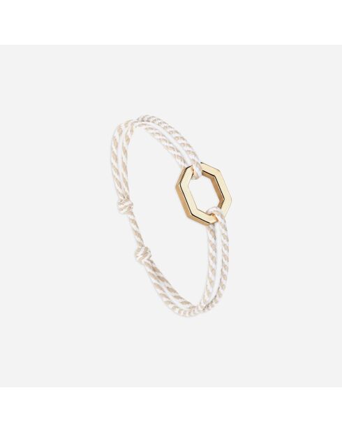 Bracelet Octogone 16mm plaqué doré/blanc/beige