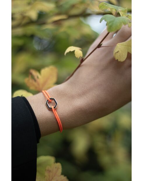 Bracelet Octogone 16mm plaqué doré/blanc/beige