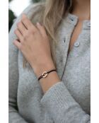 Bracelet Octogone 16mm plaqué doré/blanc/beige