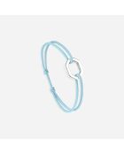 Bracelet Octogone 16mm plaqué argent /bleu ciel