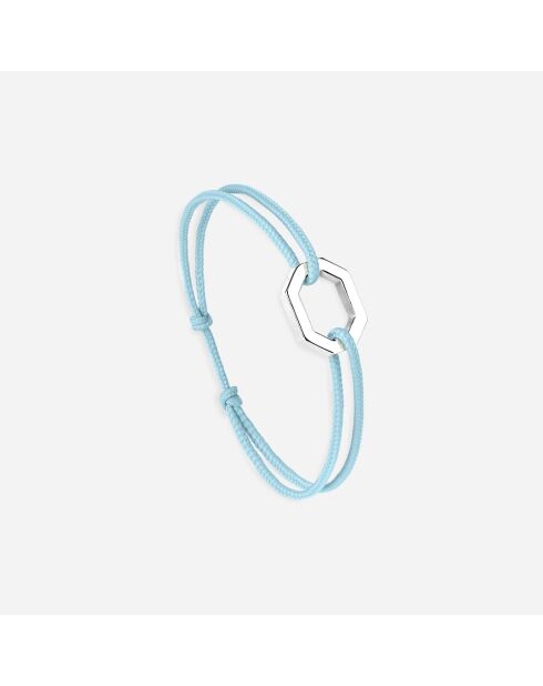 Bracelet Octogone 16mm plaqué argent /bleu ciel