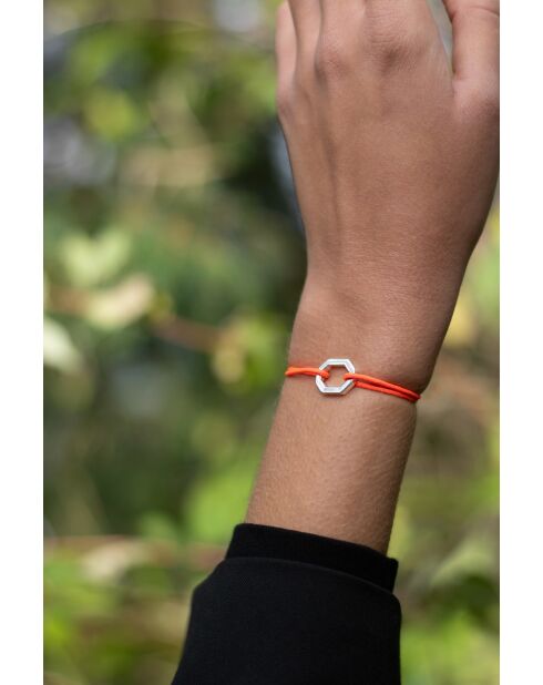 Bracelet Octogone 16mm plaqué argent /bleu ciel