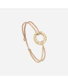 Brazalete circular plano chapado en oro martillado