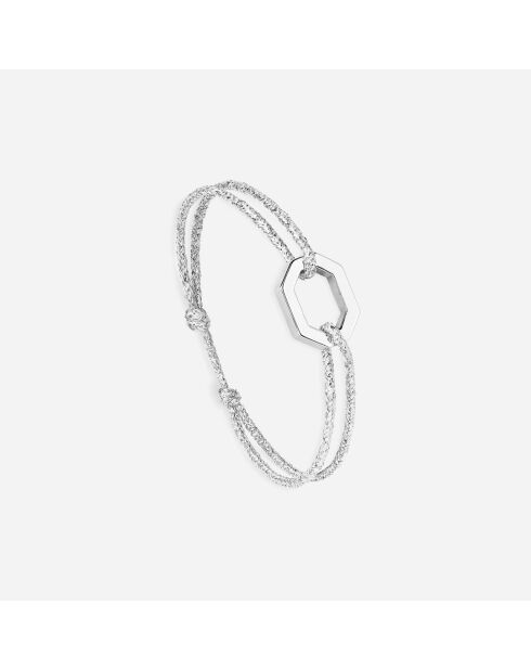 Octagon 16mm versilbert/grau plattiertes Armband