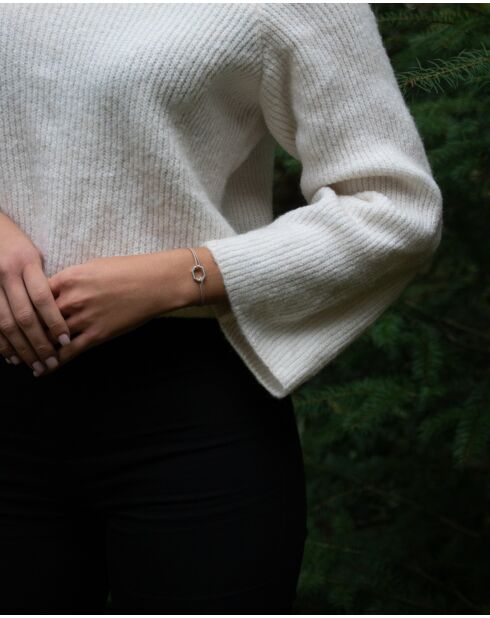 Octagon 16mm versilbert/grau plattiertes Armband