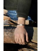 Flachgliederarmband, 30 mm, versilbert/khakifarben