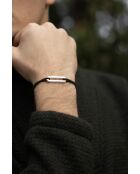 Flachgliederarmband, 30 mm, versilbert/khakifarben