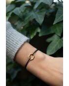 Octagon 16 mm vergoldetes/schwarz plattiertes Armband