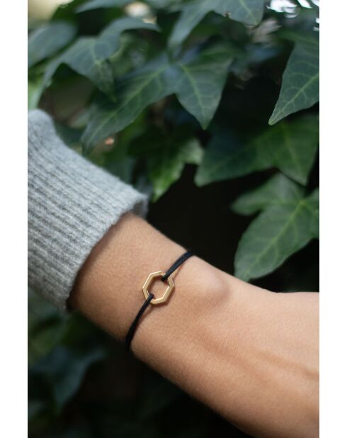 Octagon 16 mm vergoldetes/schwarz plattiertes Armband