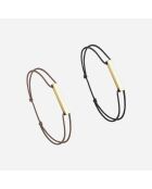 Achthoekige armbandpakketten in goud/bruin-zwart vergulde