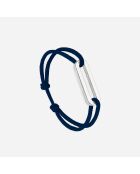 Bracelet Maillon plat 30mm plaqué argent/bleu