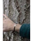 Flachgliederarmband, 30 mm, versilbert/schwarz beschichtet