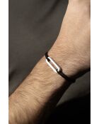 Flachgliederarmband, 30 mm, versilbert/schwarz beschichtet