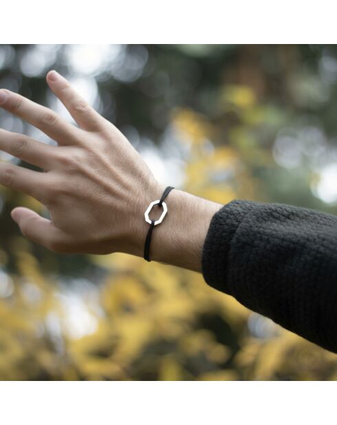 Octagon 22mm versilbert/grau plattiertes Armband