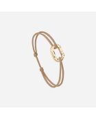 Flachgliederarmband, 16 mm, gehämmert, vergoldet/taupebeschichtet