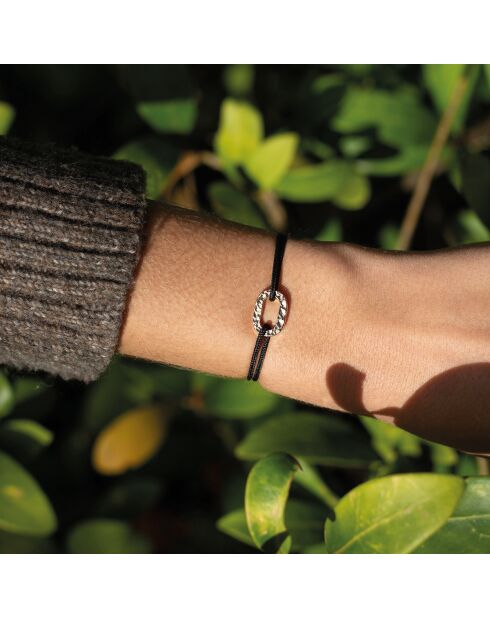 Platte schakelarmband van 16 mm verguld met gehamerd goud/taupe