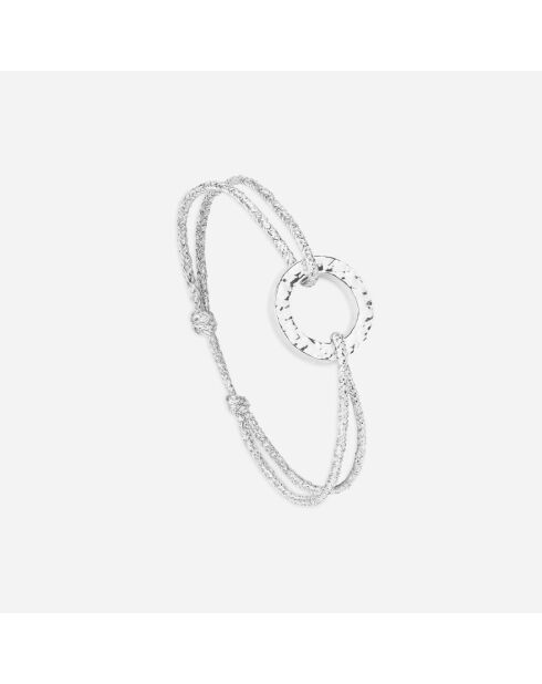 Gehämmertes versilbertes flaches Kreis-Armband