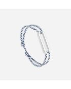 Bracelet Maillon plat 30mm plaqué argent/bleu/blanc