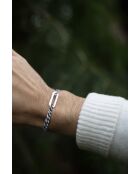 Bracelet Maillon plat 30mm plaqué argent/bleu/blanc