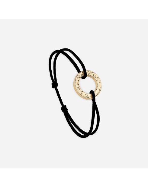 Gehämmertes/schwarzvergoldetes flaches Kreisarmband