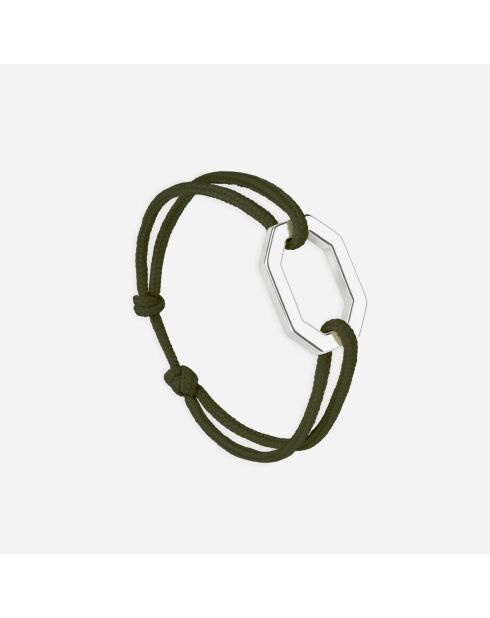 22 mm zilver/kaki vergulde achthoekige armband