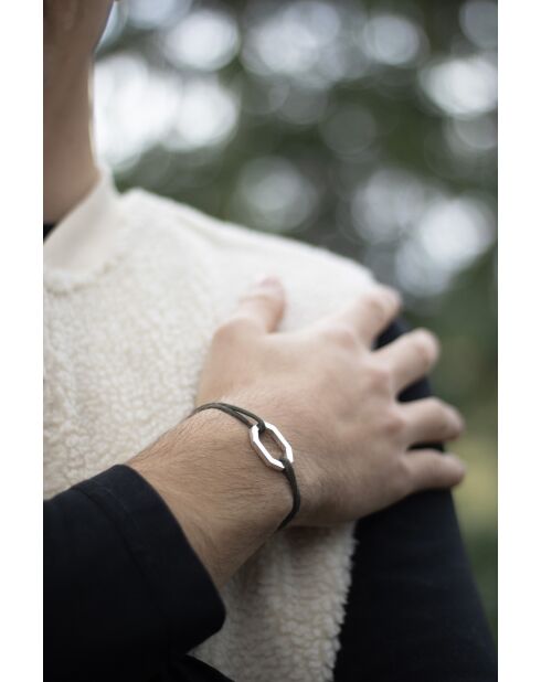 22 mm zilver/kaki vergulde achthoekige armband