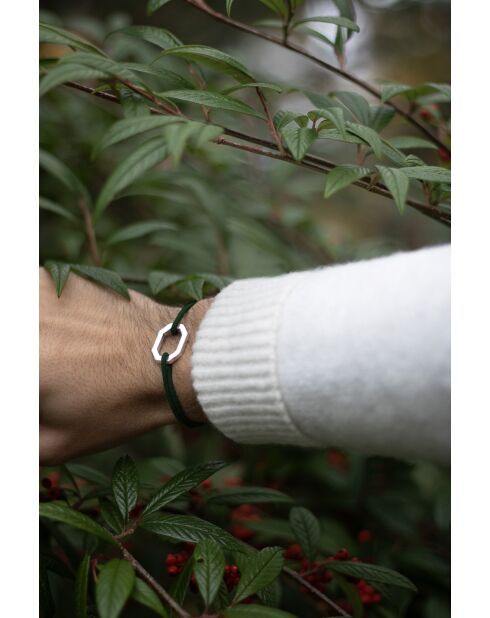 22 mm zilver/kaki vergulde achthoekige armband