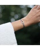 Bracelet Octogone 16mm plaqué argent/bleu canard