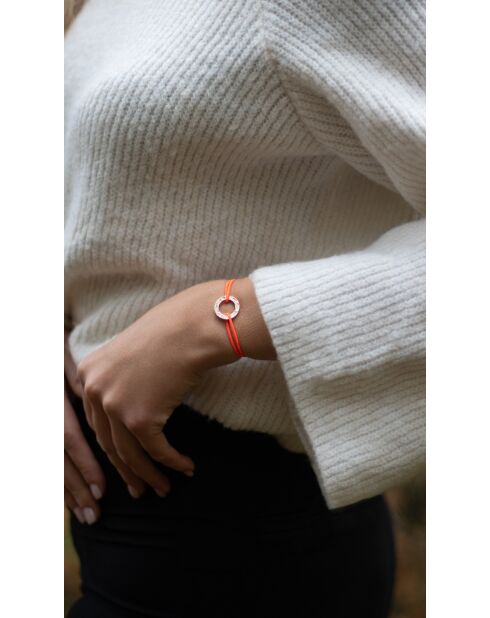 Gehämmertes/orangevergoldetes flaches Kreisarmband