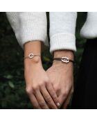 Bracelet Octogone 22mm plaqué argent/bleu marine