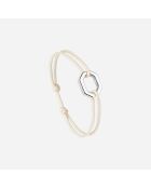 Bracelet Octogone 16mm plaqué argent/beige