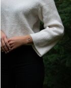 Bracelet Octogone 16mm plaqué argent/beige