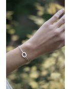 Bracelet Octogone 16mm plaqué argent/beige