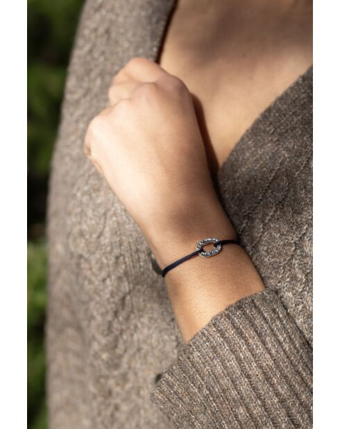 Platte schakelarmband 16mm gehamerd zilver/grijs/wit verguld