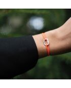 Platte schakelarmband van 16 mm gehamerd goud/zwart