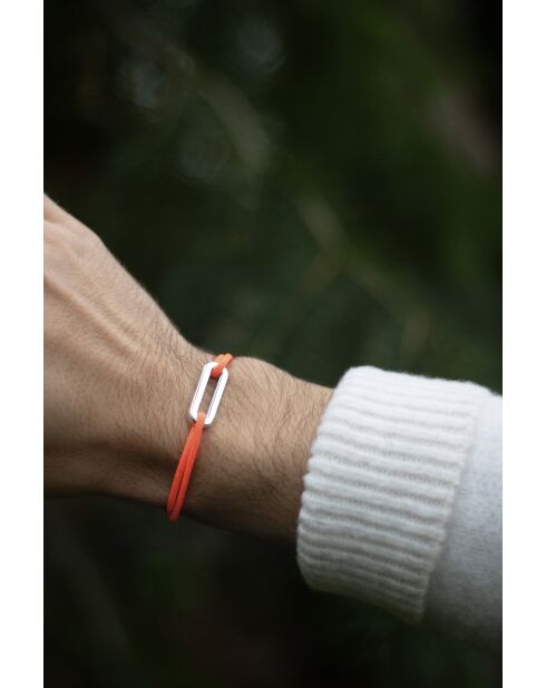 Zilver/oranje vergulde platte schakelarmband van 30 mm