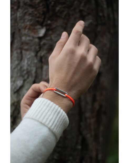 Zilver/oranje vergulde platte schakelarmband van 30 mm