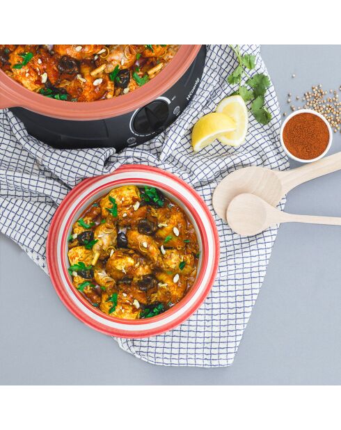 Elektro-Tajine 3L schwarz/rot - 3000 W