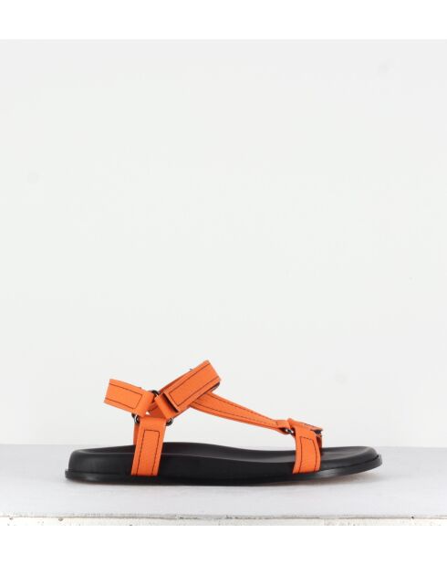 Giunona2 oranje leren sandalen